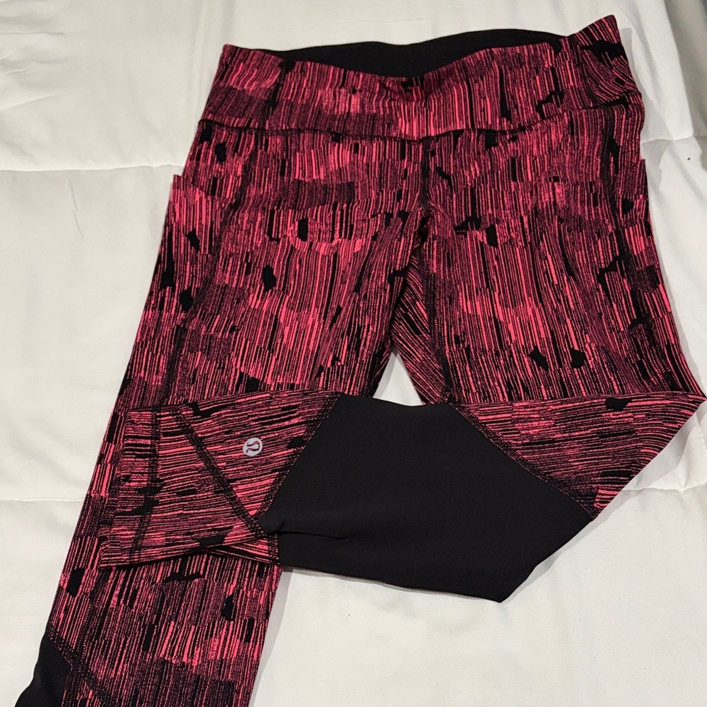 lululemon athletica Pink & Black Patterned Leggings